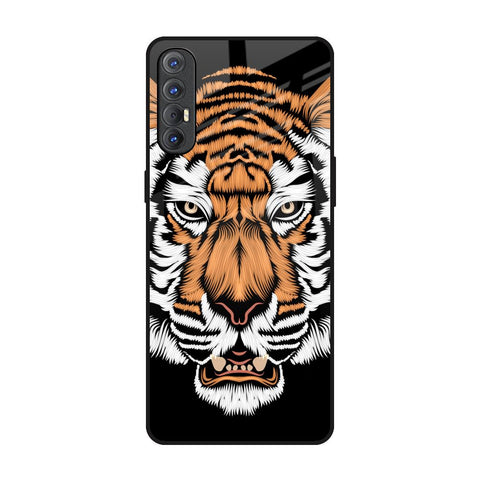 Angry Tiger Glossy Case For Oppo Reno 3 Pro