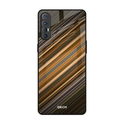 Diagonal Slash Pattern Glossy Case for Oppo Reno 3 Pro