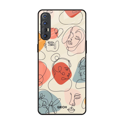 Abstract Faces Glossy Case for Oppo Reno 3 Pro
