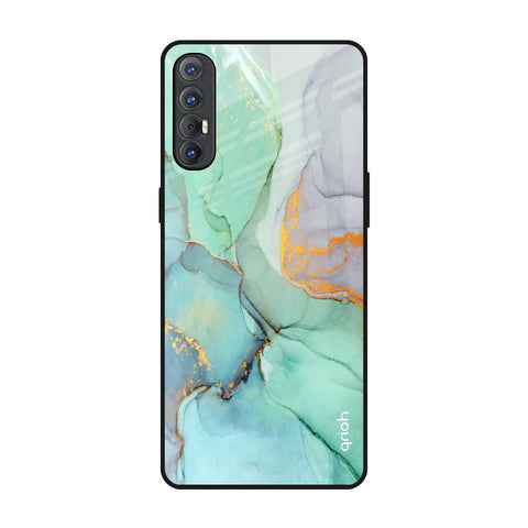 Green Marble Glossy Case for Oppo Reno 3 Pro