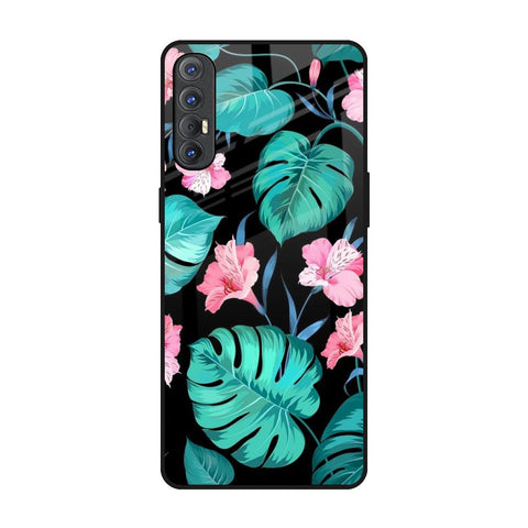 Tropical Leaves & Pink Flowers Glossy Case for Oppo Reno 3 Pro