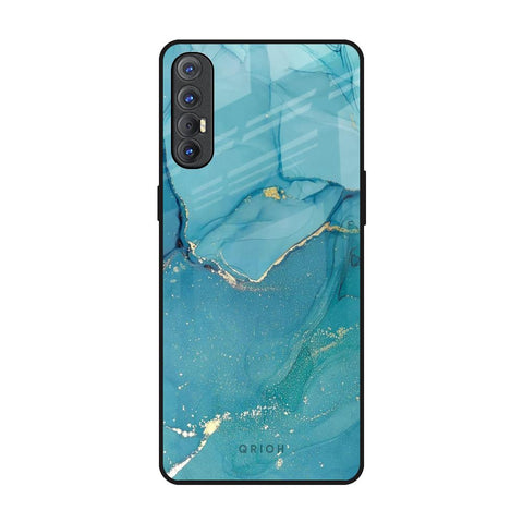 Blue Golden Glitter Glossy Case for Oppo Reno 3 Pro