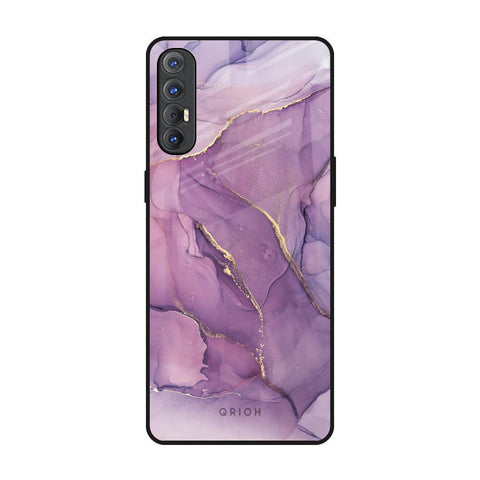 Purple Gold Marble Glossy Case for Oppo Reno 3 Pro