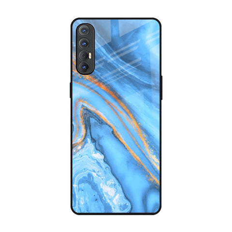 Vibrant Blue Marble Glossy Case for Oppo Reno 3 Pro