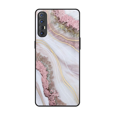 Pink & Gold Gllitter Marble Glossy Case for Oppo Reno 3 Pro