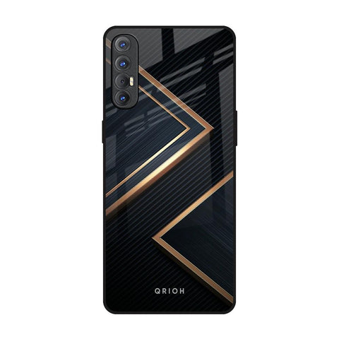 Sleek Golden & Navy Glossy Case for Oppo Reno 3 Pro