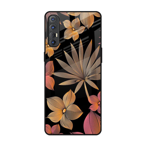 Lines Pattern Flowers Glossy Case for Oppo Reno 3 Pro