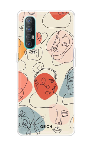 Abstract Faces Soft Cover for Oppo Reno 3 Pro