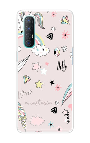 Unicorn Doodle Soft Cover For Oppo Reno 3 Pro