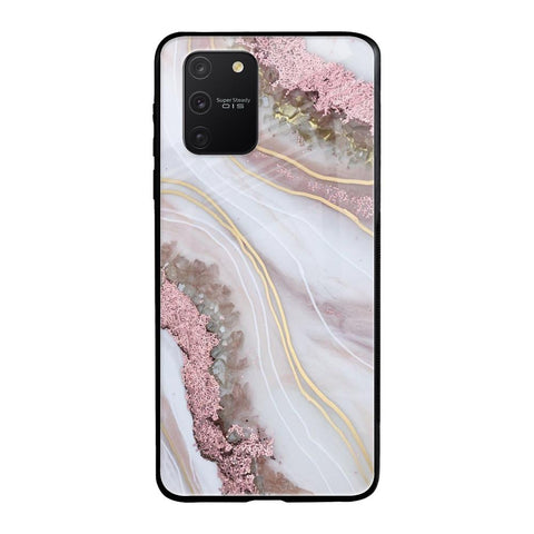 Pink & Gold Gllitter Marble Glossy Case for Samsung Galaxy S10 lite