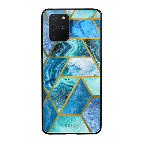 Turquoise Geometrical Marble Glossy Case for Samsung Galaxy S10 lite