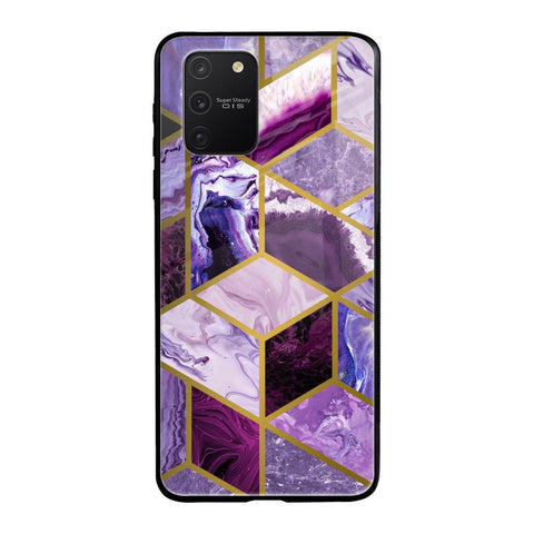 Purple Rhombus Marble Glossy Case for Samsung Galaxy S10 lite