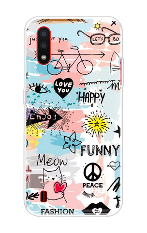 Happy Doodle Soft Cover for Samsung Galaxy A01