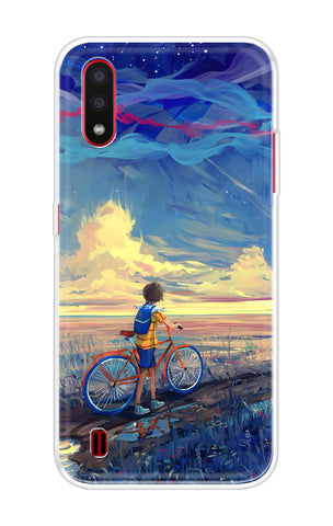 Riding Bicycle to Dreamland Soft Cover for Samsung Galaxy A01