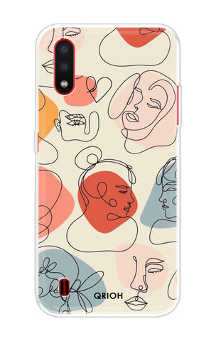 Abstract Faces Soft Cover for Samsung Galaxy A01