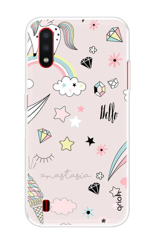 Unicorn Doodle Soft Cover For Samsung Galaxy A01