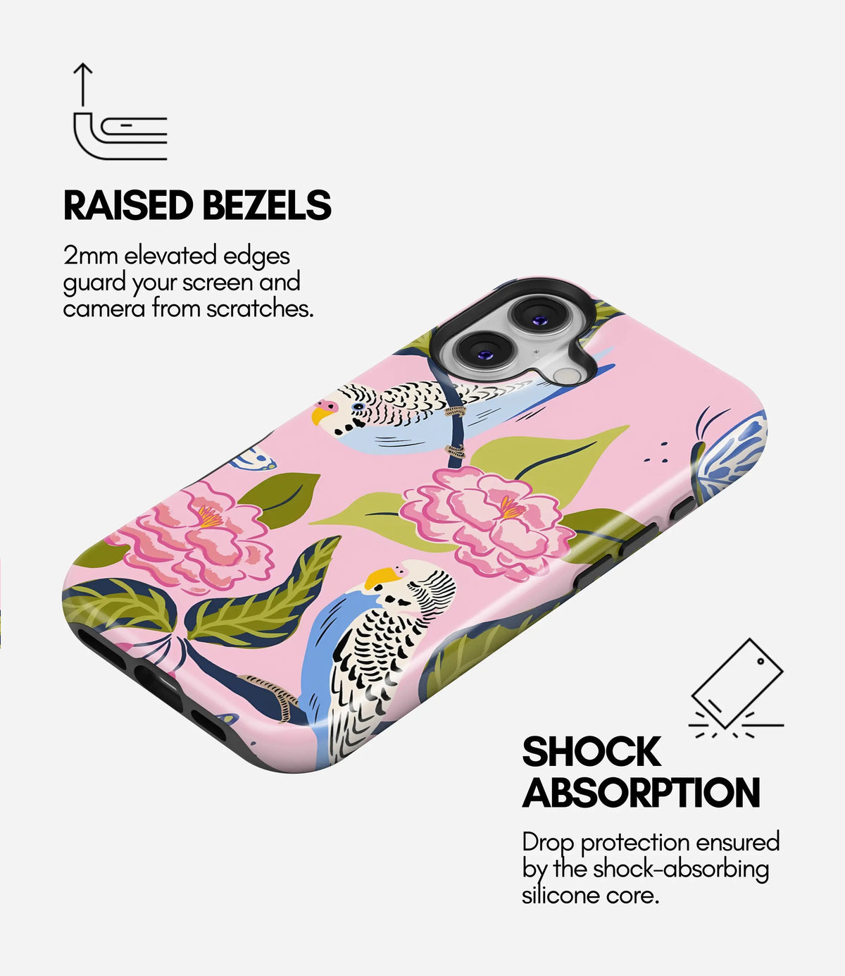Birds of Bloom Premium Tough Shining Phone Case (Double Layer) Available For All iPhone Models