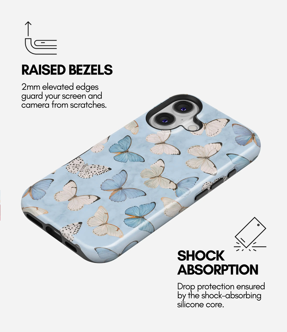 Sky Flutter Premium Tough Shining Phone Case (Double Layer) Available For All iPhone Models