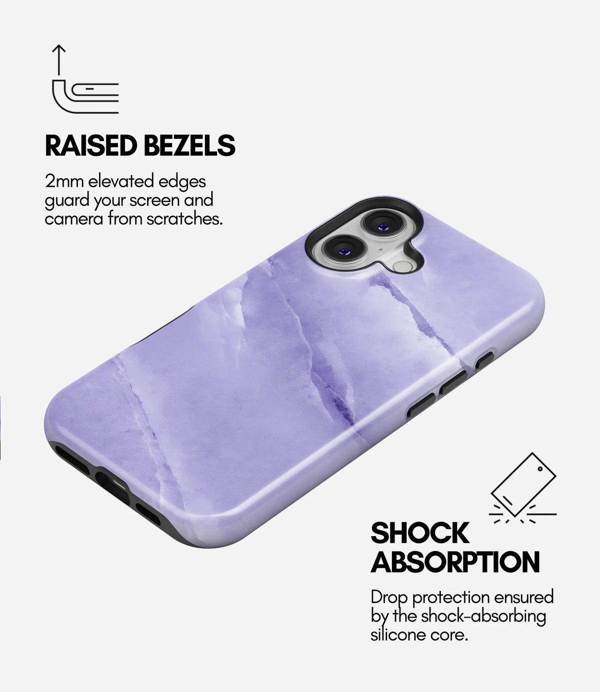 Lavender Quartz Premium Tough Shining Phone Case (Double Layer) Available For All iPhone Models