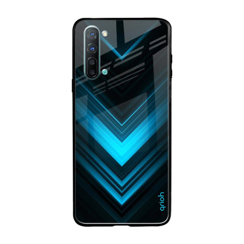Vertical Blue Arrow Glossy Case For Oppo Reno 3