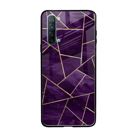 Geometric Purple Glossy Case For Oppo Reno 3