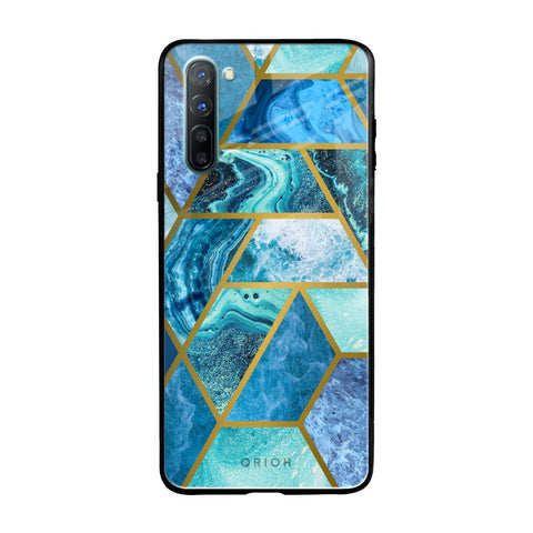 Turquoise Geometrical Marble Glossy Case for Oppo Reno 3
