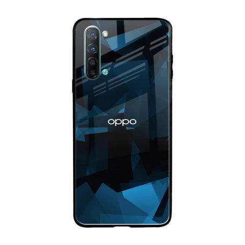 Polygonal Blue Box Glossy Case For Oppo Reno 3