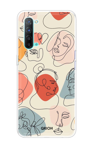 Abstract Faces Soft Cover for Oppo Reno 3