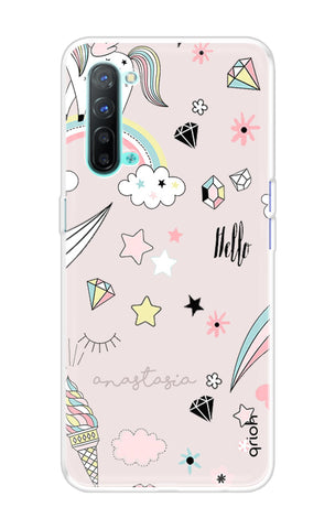 Unicorn Doodle Soft Cover For Oppo Reno 3
