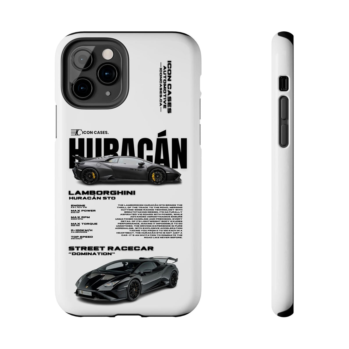 Lamborghini Huracan STO White Premium Tough Shining Phone Case (Double Layer) Available For All iPhone Models
