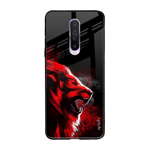 Red Angry Lion Glossy Case for Poco X2