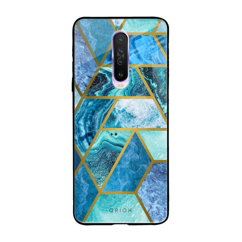 Turquoise Geometrical Marble Glossy Case for Poco X2