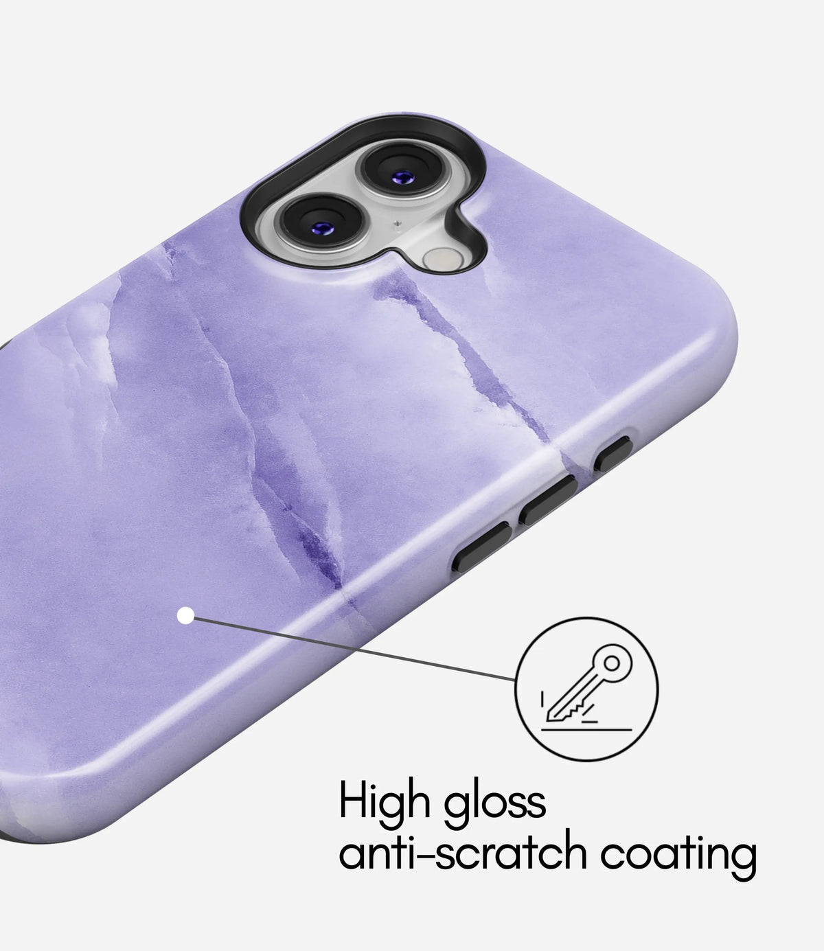 Lavender Quartz Premium Tough Shining Phone Case (Double Layer) Available For All iPhone Models
