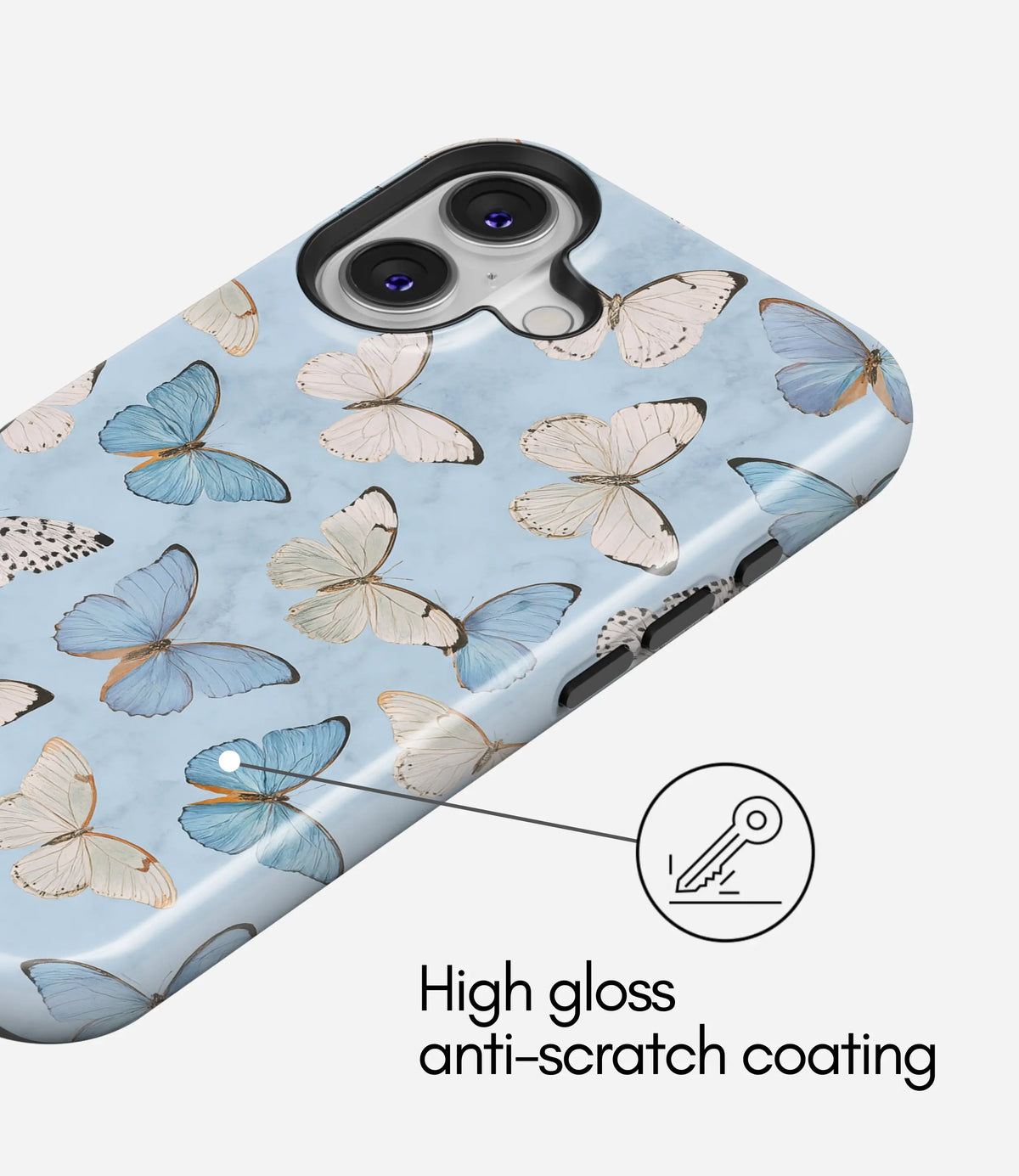 Sky Flutter Premium Tough Shining Phone Case (Double Layer) Available For All iPhone Models