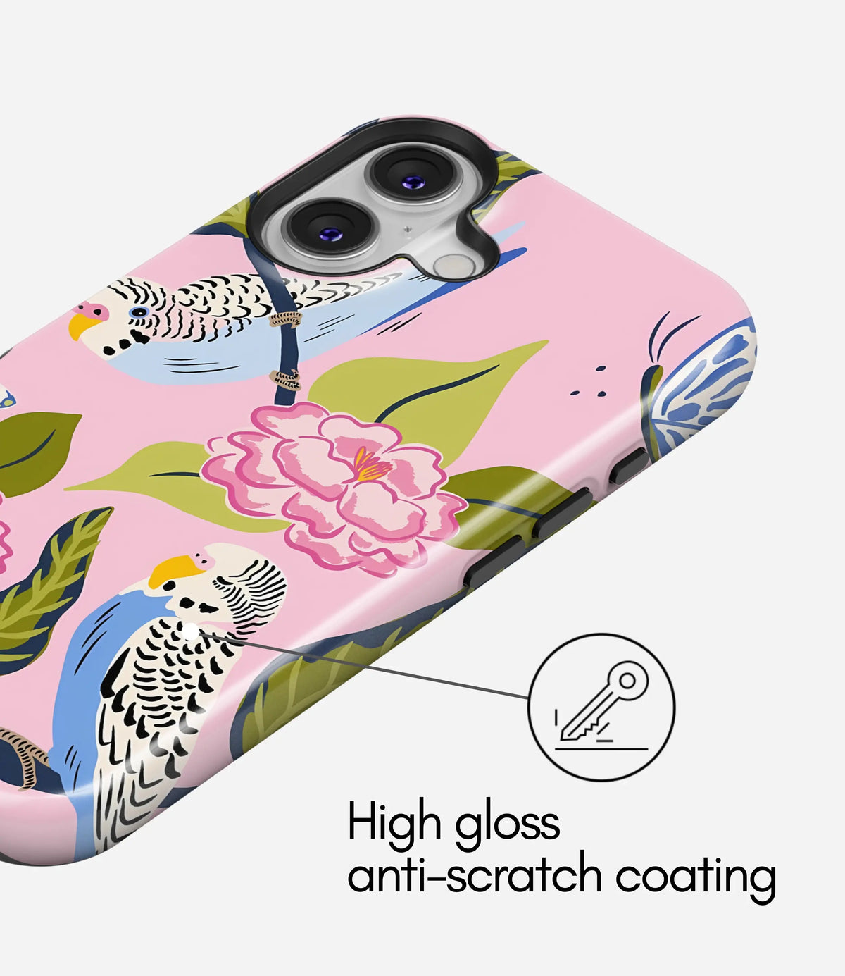 Birds of Bloom Premium Tough Shining Phone Case (Double Layer) Available For All iPhone Models