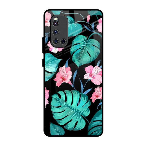 Tropical Leaves & Pink Flowers Glossy Case for Vivo V19