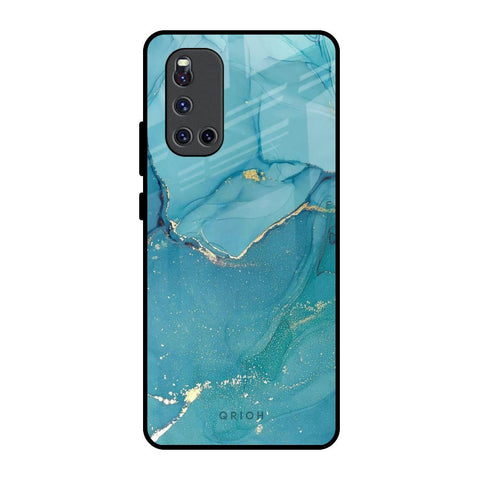 Blue Golden Glitter Glossy Case for Vivo V19