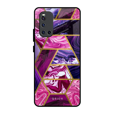 Electroplated Geometric Marble Glossy Case for Vivo V19
