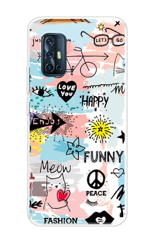 Happy Doodle Soft Cover for Vivo V19