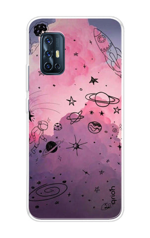 Space Doodles Art Soft Cover For Vivo V19