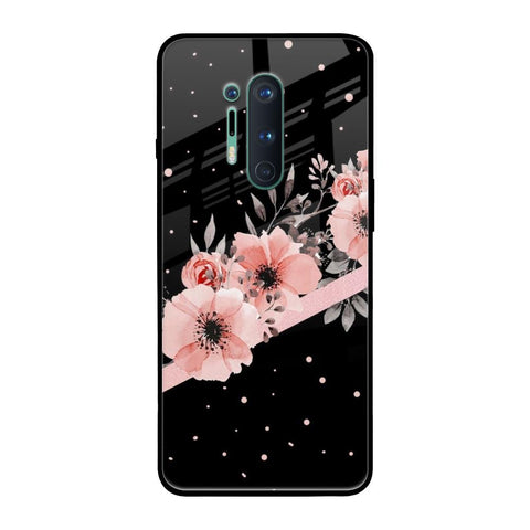 Floral Black Band Glossy Case For OnePlus 8 Pro