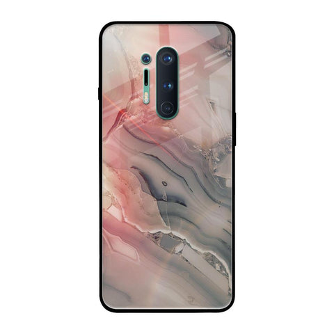 Pink And Grey Marble Glossy Case For OnePlus 8 Pro
