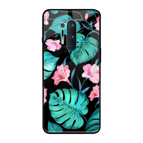 Tropical Leaves & Pink Flowers Glossy case for OnePlus 8 Pro
