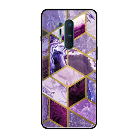 Purple Rhombus Marble Glossy Case for OnePlus 8 Pro
