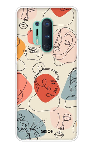 Abstract Faces Soft Cover for OnePlus 8 Pro