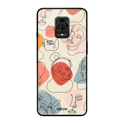 Abstract Faces Glossy Case for Redmi Note 9 Pro Max