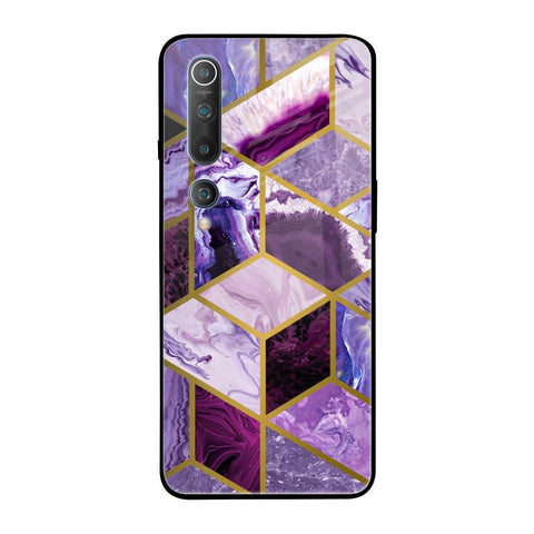 Purple Rhombus Marble Glossy Case for Xiaomi Mi 10