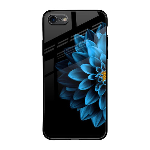 Half Blue Flower Glossy Case for iPhone SE 2020