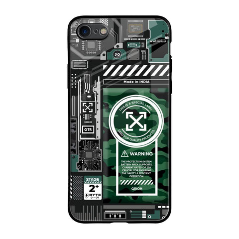 Green Camo Circuit Glossy Case for iPhone SE 2020