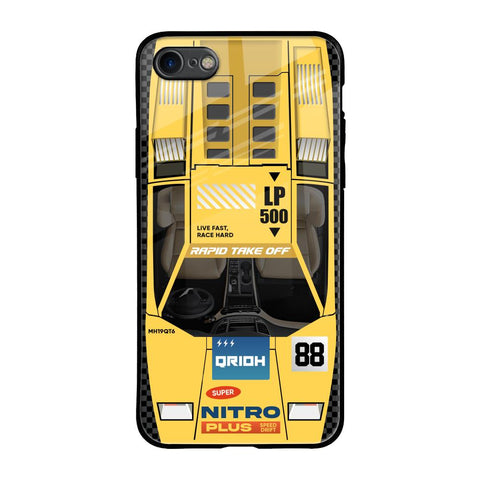 Yellow Racing Car Glossy Case for iPhone SE 2020